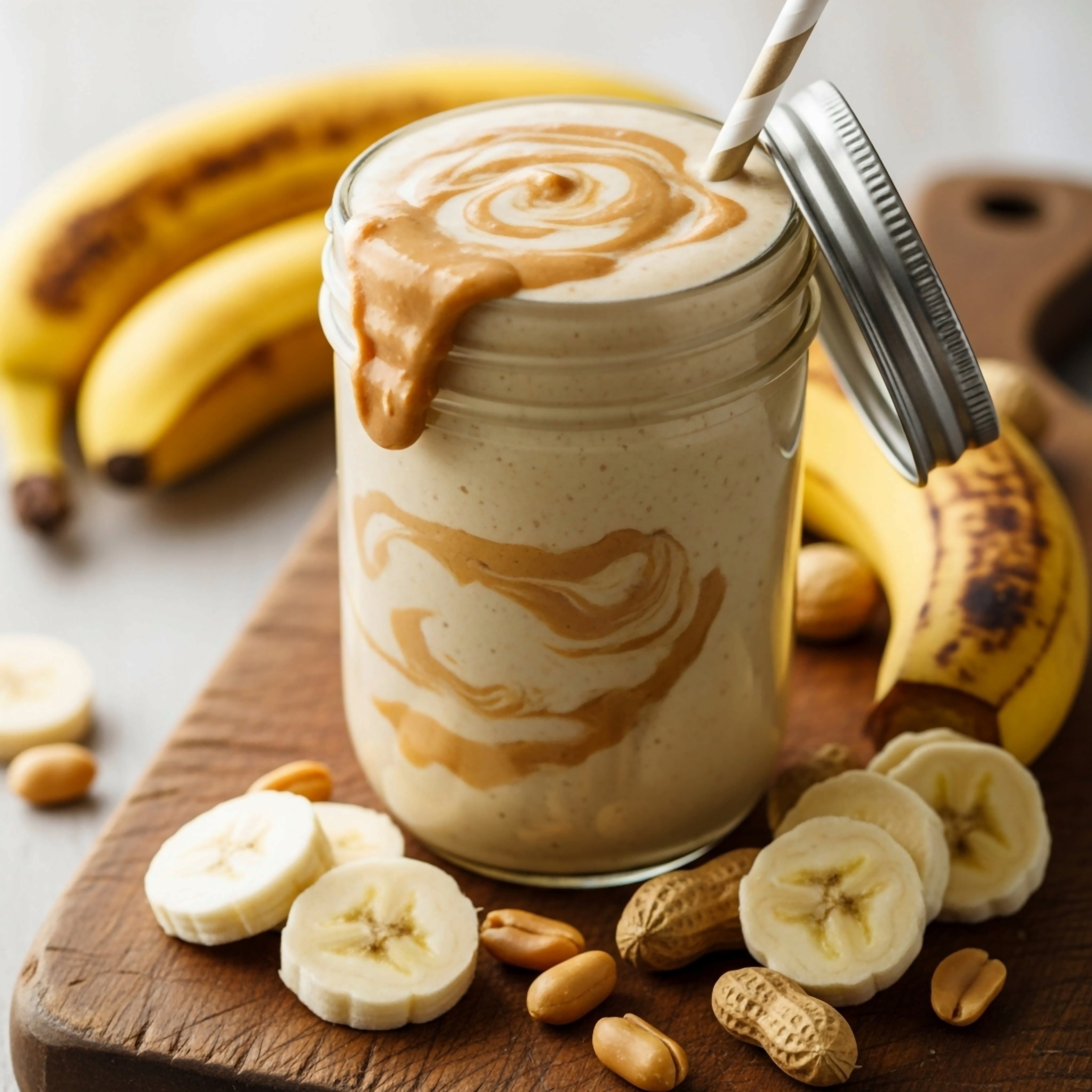 سموثي موز وزبدة فول سوداني