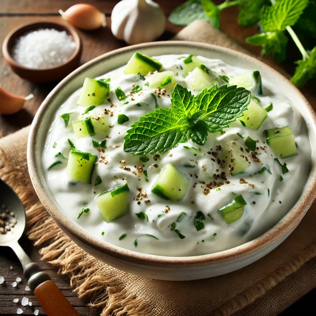 سلطة خيار بالزبادي والنعناع