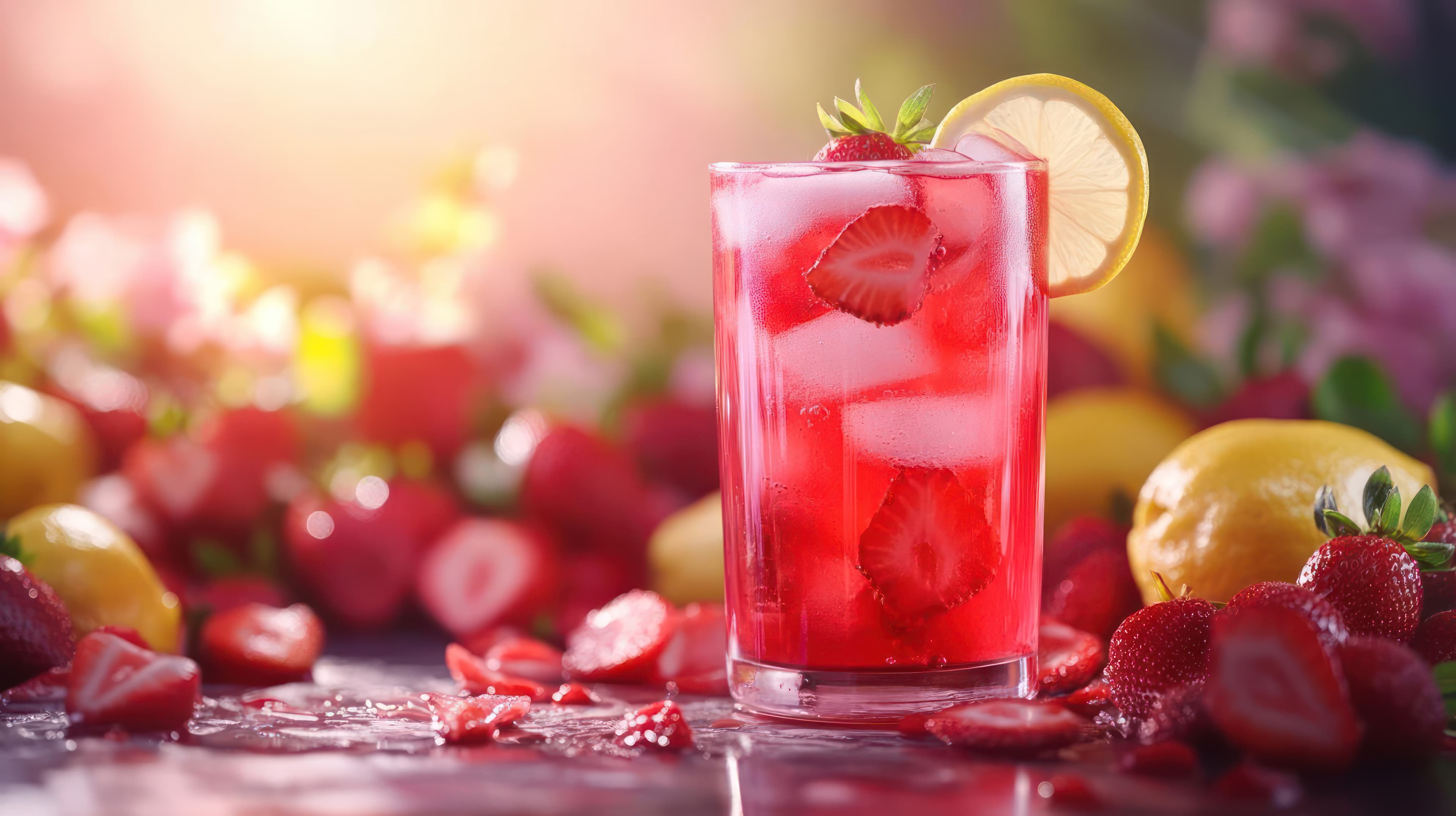 ليمونادة بالفراولة