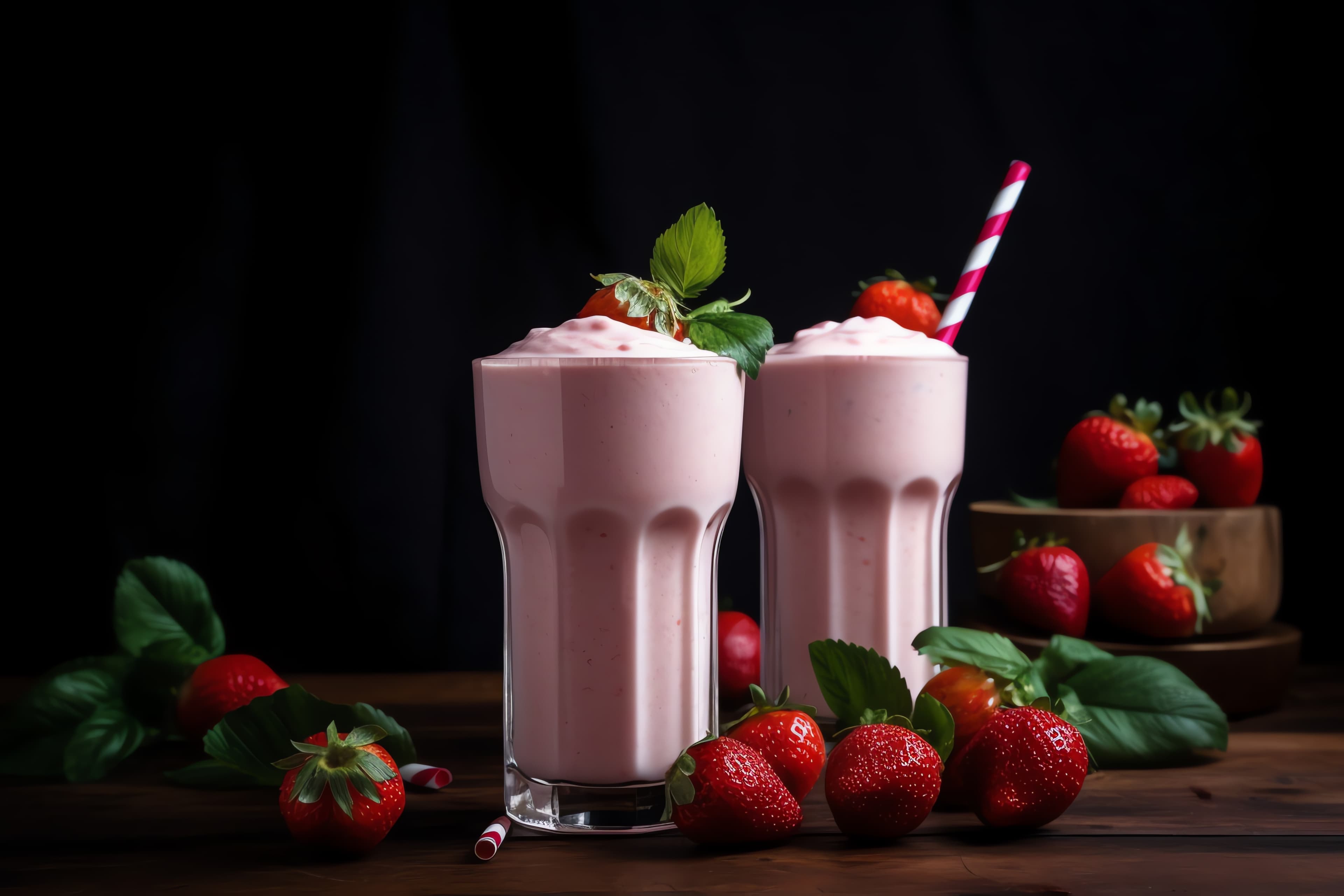 ميلك شيك فراولة