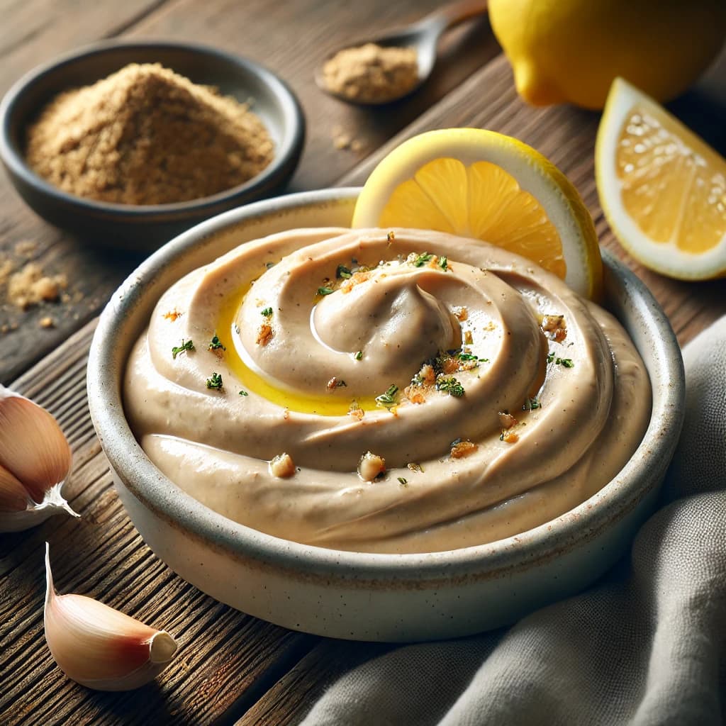 سلطة طحينة بالمستكة والليمون