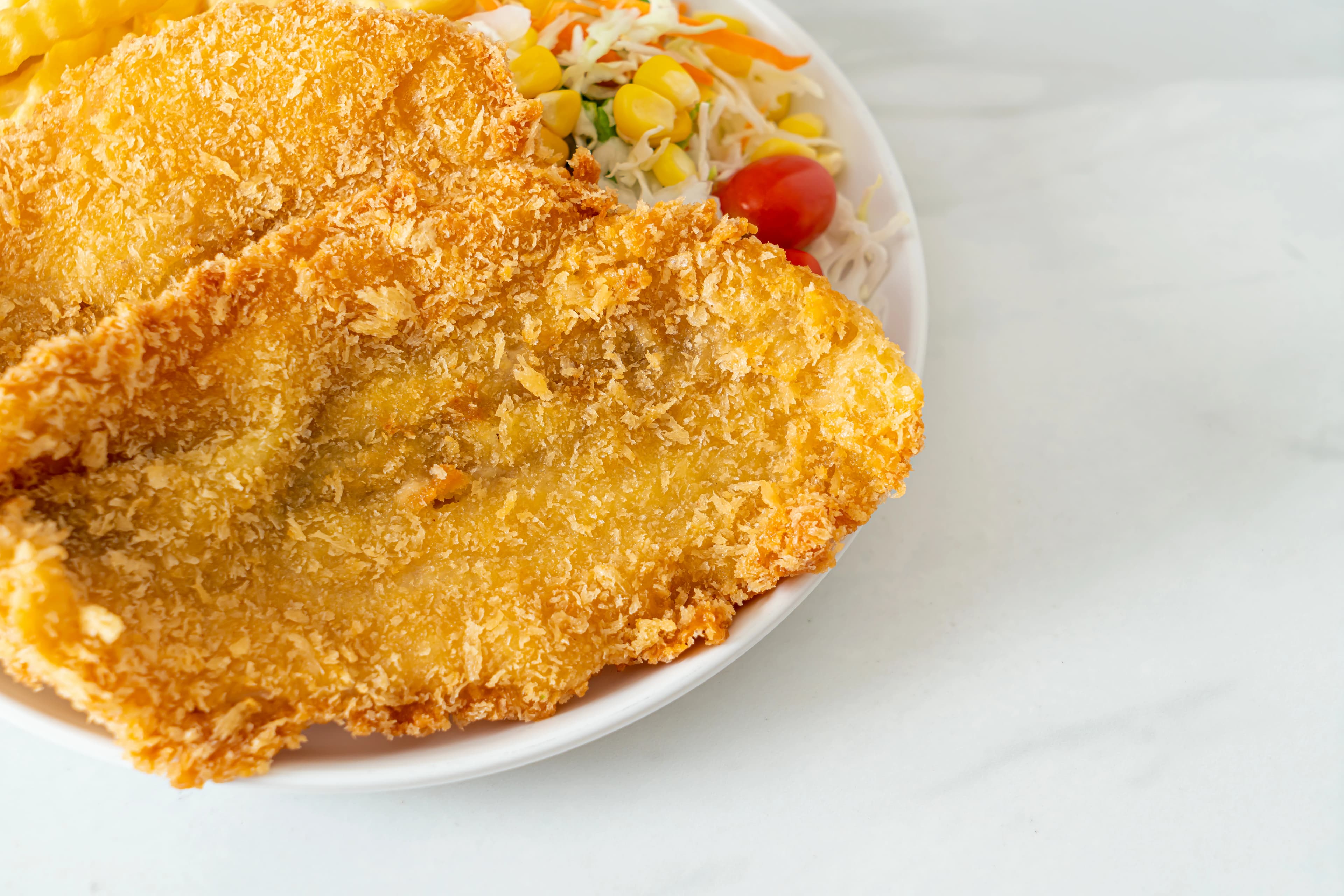 سمك فيلية مقلي مقرمش