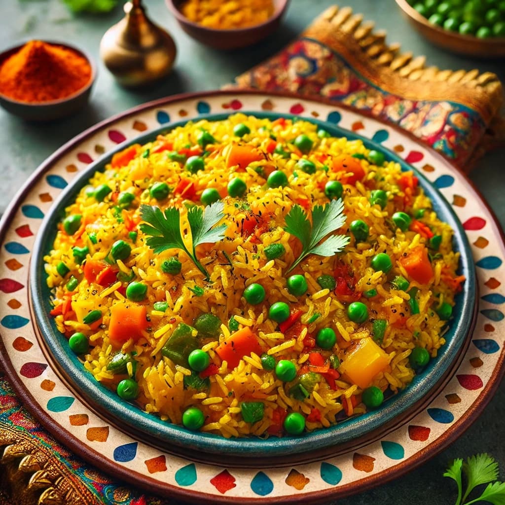 أرز بالكاري والخضار