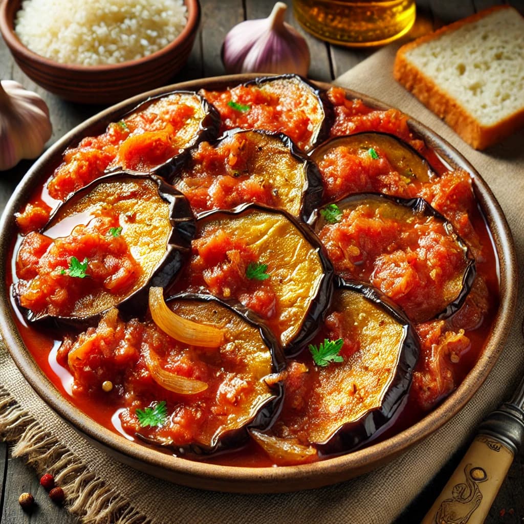 باذنجان مقلي بالصلصة