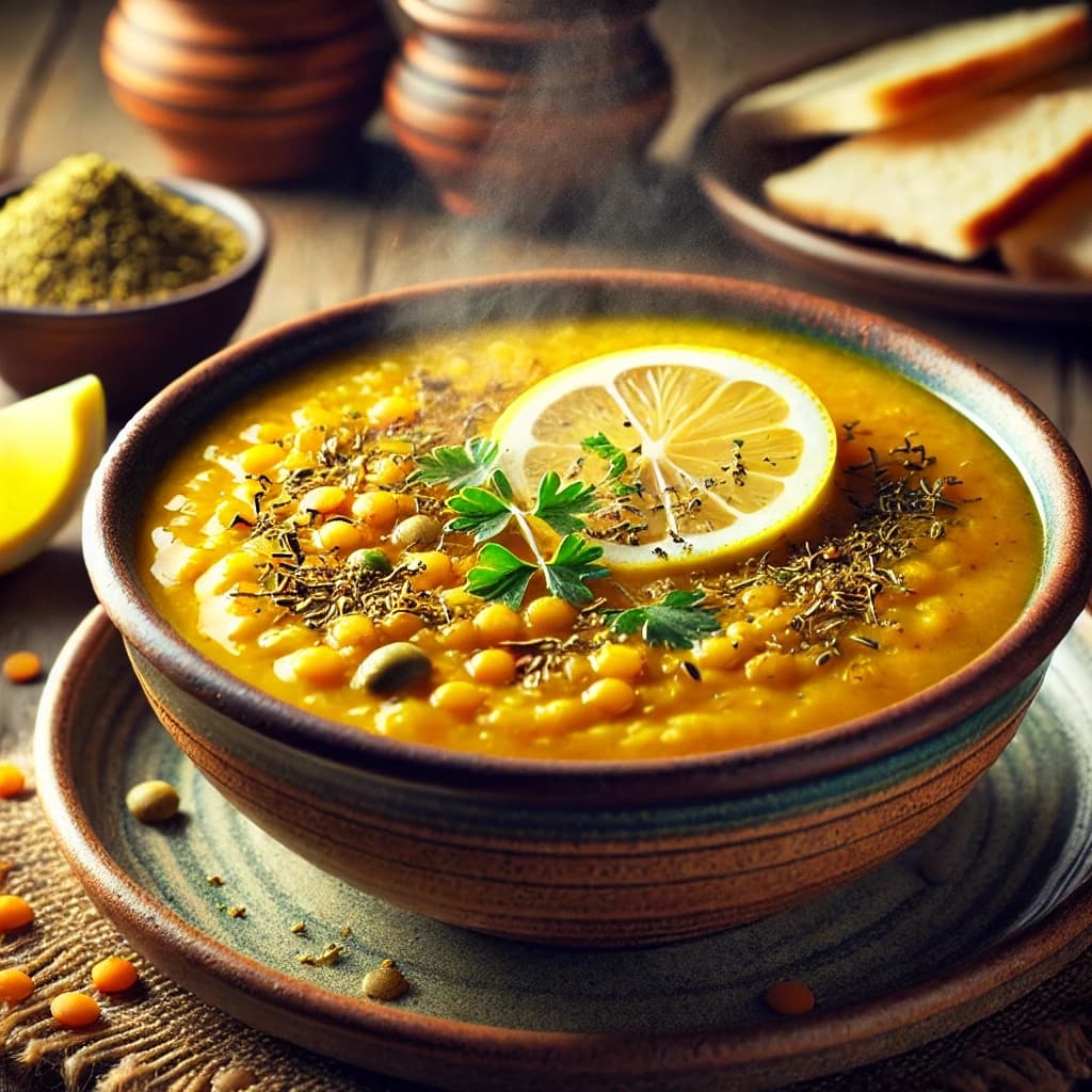 شوربة عدس أصفر بالكاري