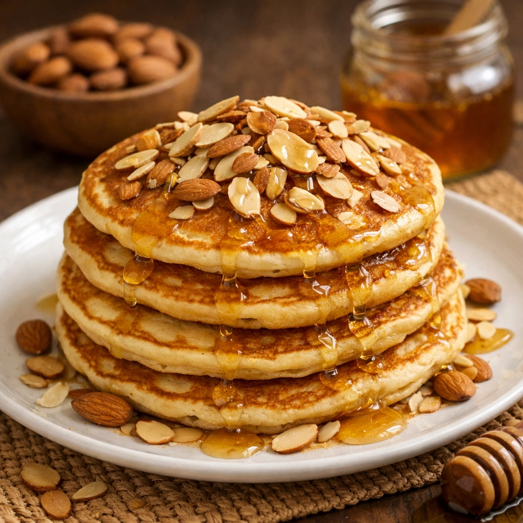 حلوى بان كيك الغانية بالعسل واللوز