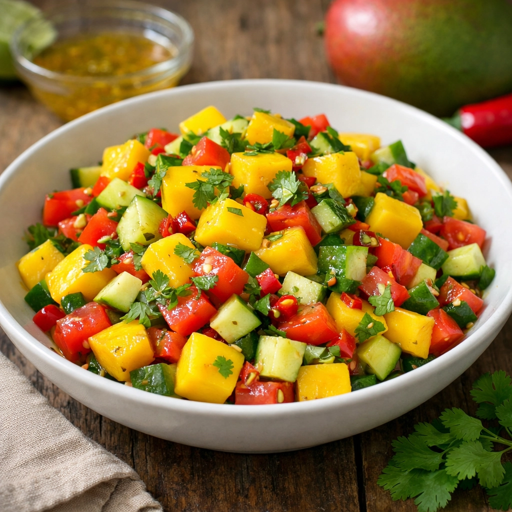 سلطة نيجيرية منعشة بالمانجو والفلفل الحار