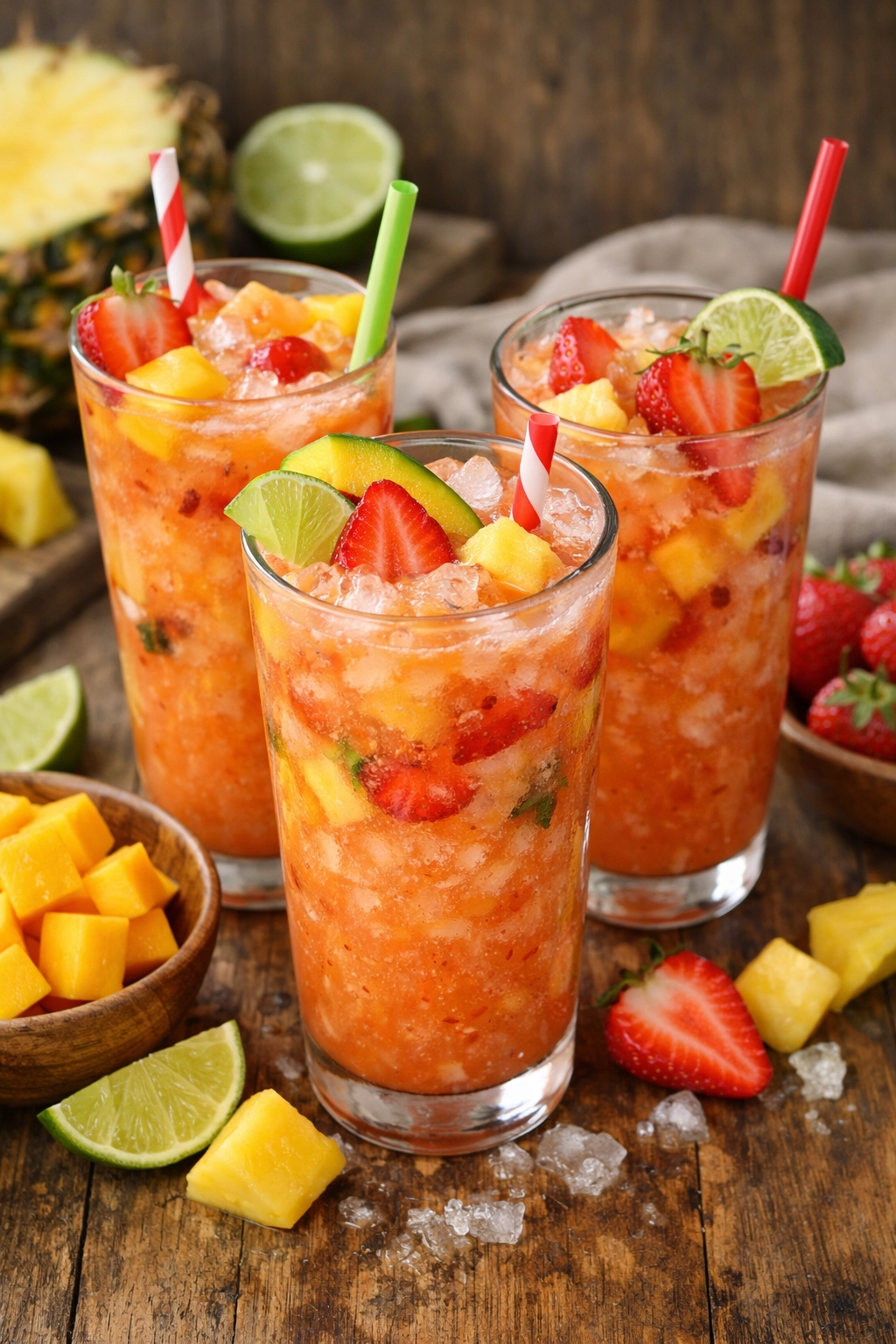 مشروب شيليموتشا البيروفي بالفواكه الطازجة والثلج